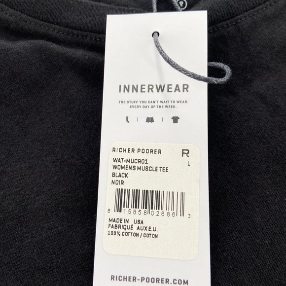 NWT RICHER POORER Womens Muscle Tank Top Tee Shirt Black Soft Cotton Made in USA - Picture 5 of 6
